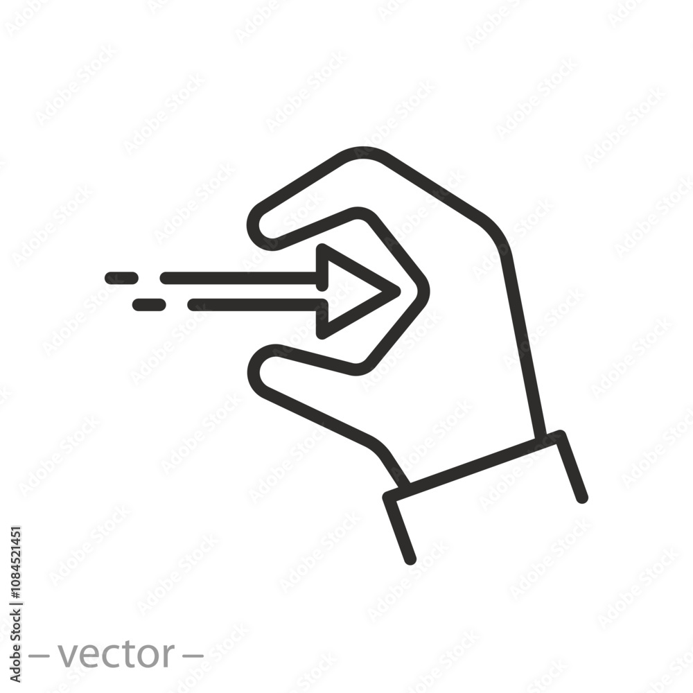 pull out here icon, pulling or open, hand pulls, direction arrow, thin line symbol on white background - editable stroke vector illustration eps10 pull out here icon, pulling or open, hand pulls, direction arrow, thin line symbol on white background - editable stroke vector illustration eps10