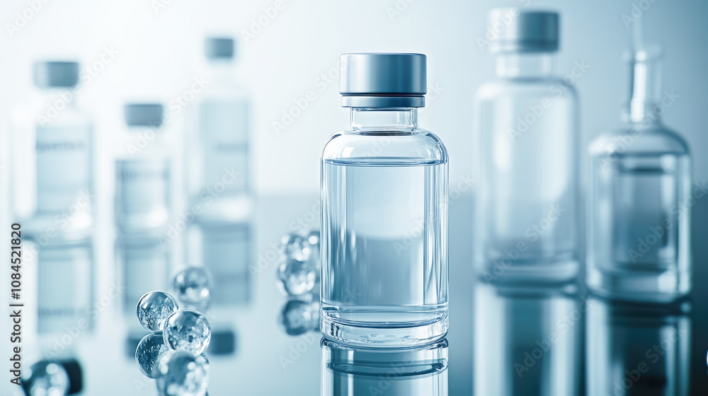 medicine vials or bollte with vaccine. copy space for text medicine vials or bollte with vaccine. copy space for text