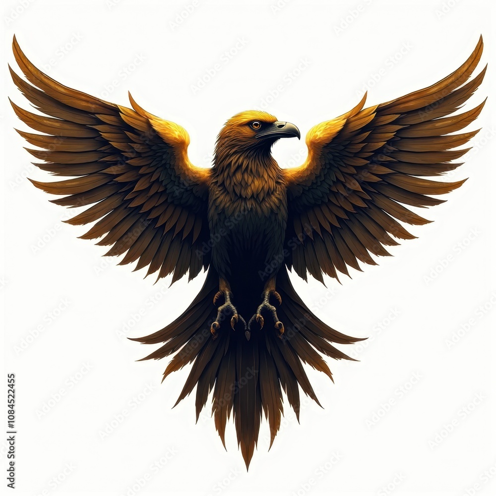 Obraz premium Cyberpunk Esports Emblem Featuring a Golden Crow