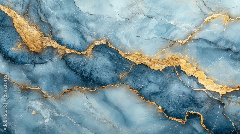 A textured blue and gold abstract design resembling marble or stone. A textured blue and gold abstract design resembling marble or stone.