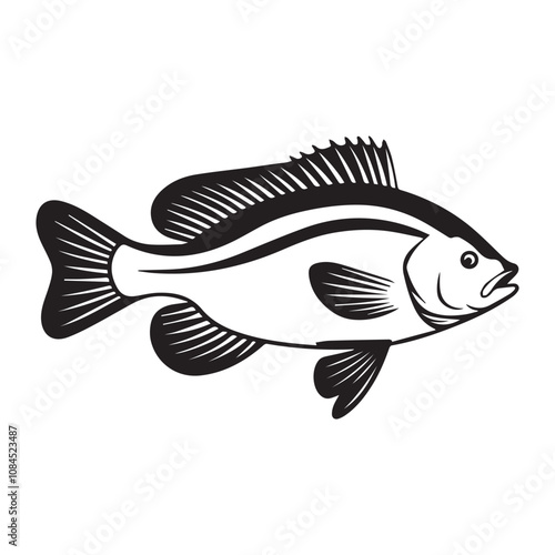 Fish Silhouette icon vector set isolated on white background