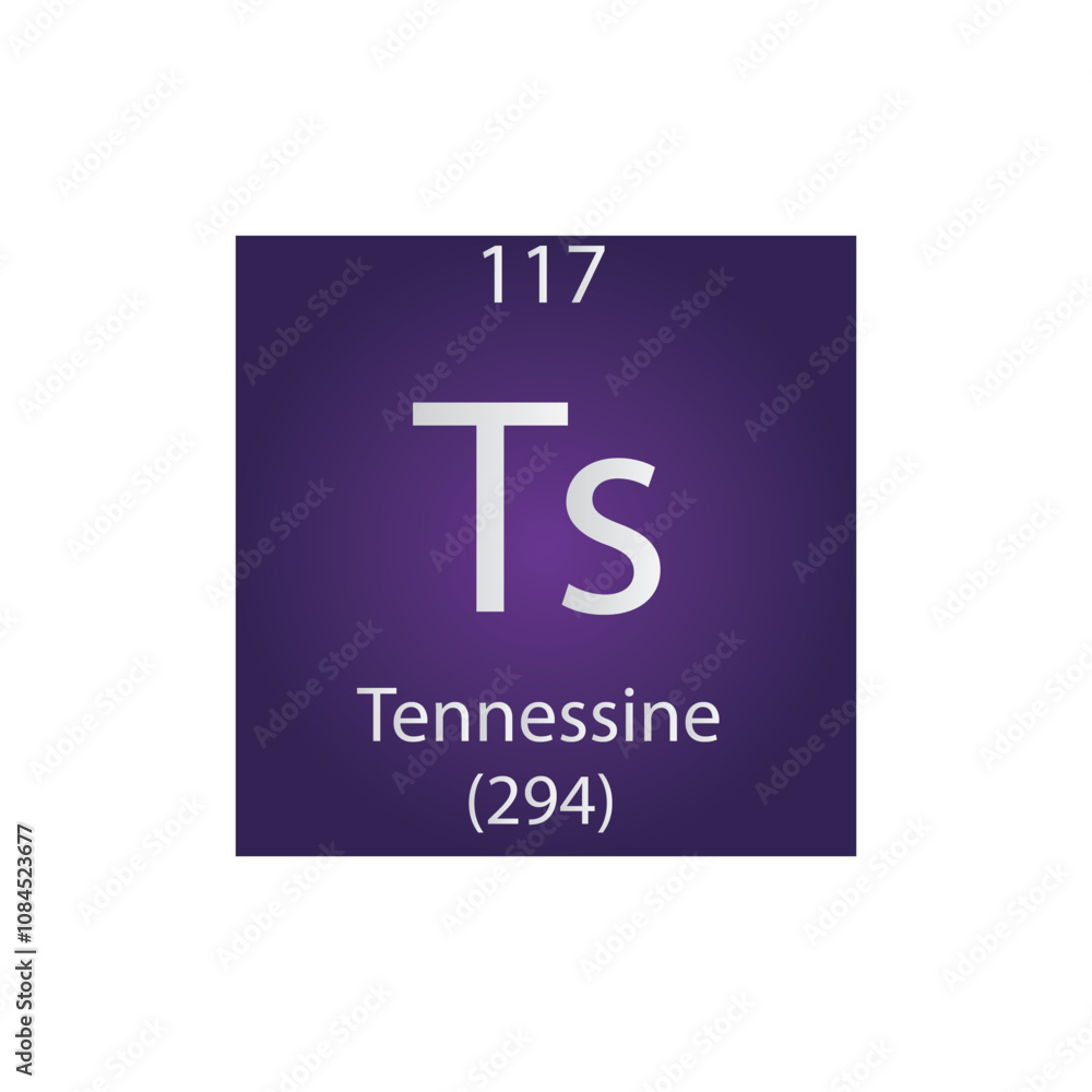 Ts Tennessine Chemical Element Periodic Table. Simple flat square vector illustration, simple clean style Icon with molar mass and atomic number for Lab, science or chemistry class. Ts Tennessine Chemical Element Periodic Table. Simple flat square vector illustration, simple clean style Icon with molar mass and atomic number for Lab, science or chemistry class.