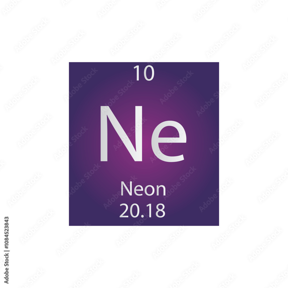 Ne Neon Noble gas Chemical Element Periodic Table. Simple flat square vector illustration, simple clean style Icon with molar mass and atomic number for Lab, science or chemistry class. Ne Neon Noble gas Chemical Element Periodic Table. Simple flat square vector illustration, simple clean style Icon with molar mass and atomic number for Lab, science or chemistry class.