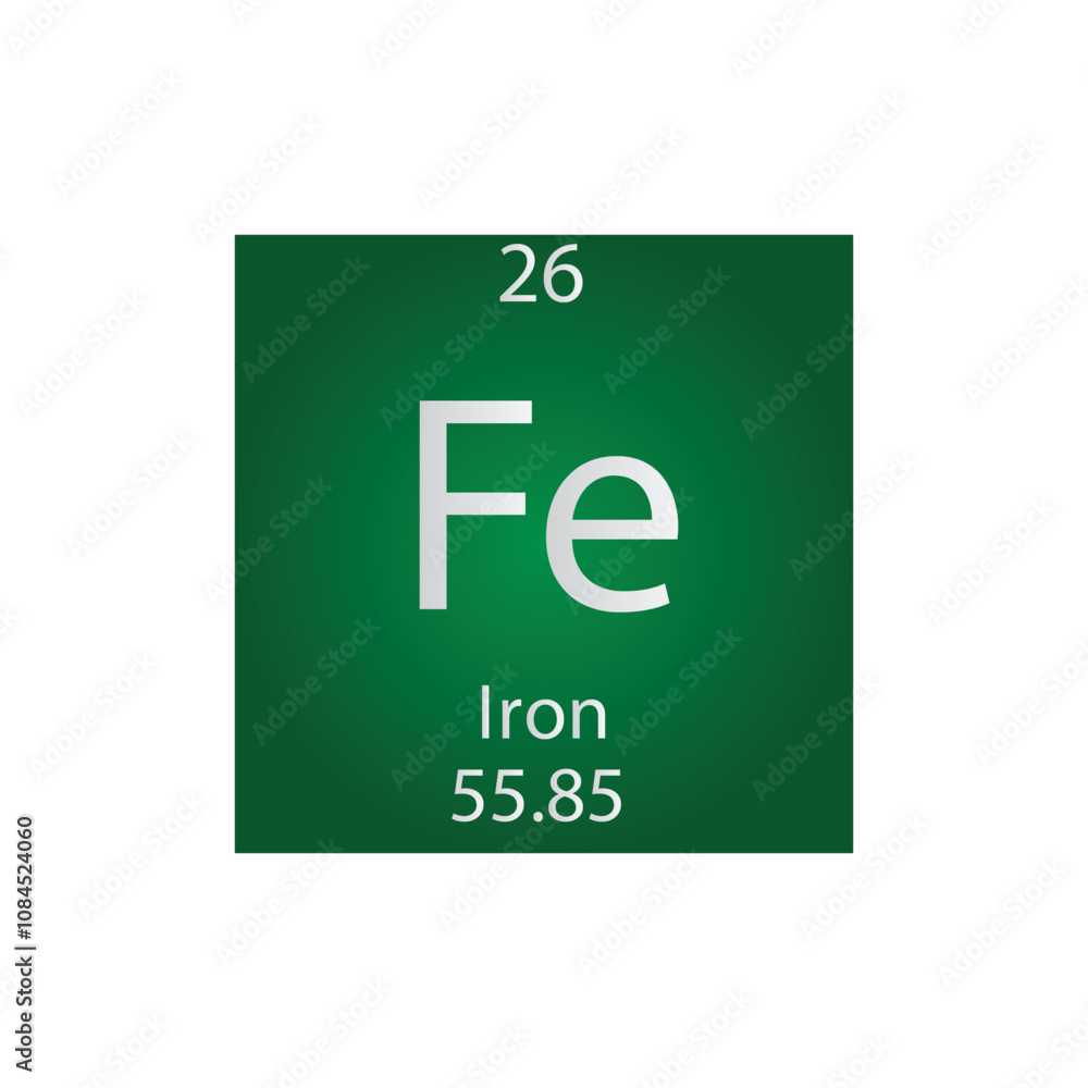 Fe Iron Transition metal Chemical Element Periodic Table. Simple flat square vector illustration, simple clean style Icon with molar mass and atomic number for Lab, science or chemistry class. Fe Iron Transition metal Chemical Element Periodic Table. Simple flat square vector illustration, simple clean style Icon with molar mass and atomic number for Lab, science or chemistry class.