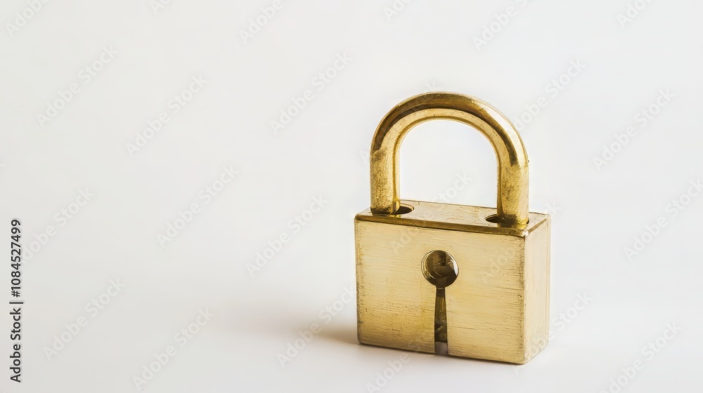 A close-up of a shiny brass padlock on a neutral background, symbolizing security and protection. A close-up of a shiny brass padlock on a neutral background, symbolizing security and protection.