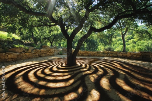 Colorful fallen leaves scattered on green grass in a sunny park during autumn...