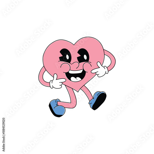 love teeth smile character vector color