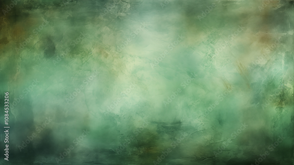 Obraz premium Green painting background. Closeup of abstract rough green art painting texture