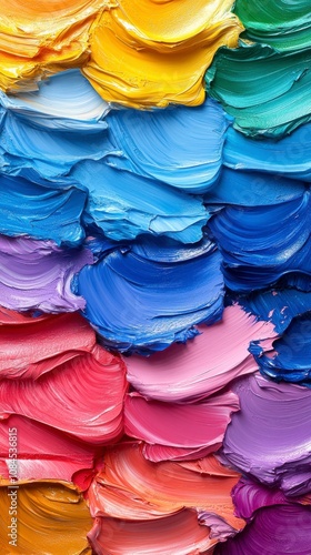 A vibrant exploration of color and texture in an abstract painting.  A stunning display of impasto brushstrokes and color mixing techniques.  A captivating piece of modern art.