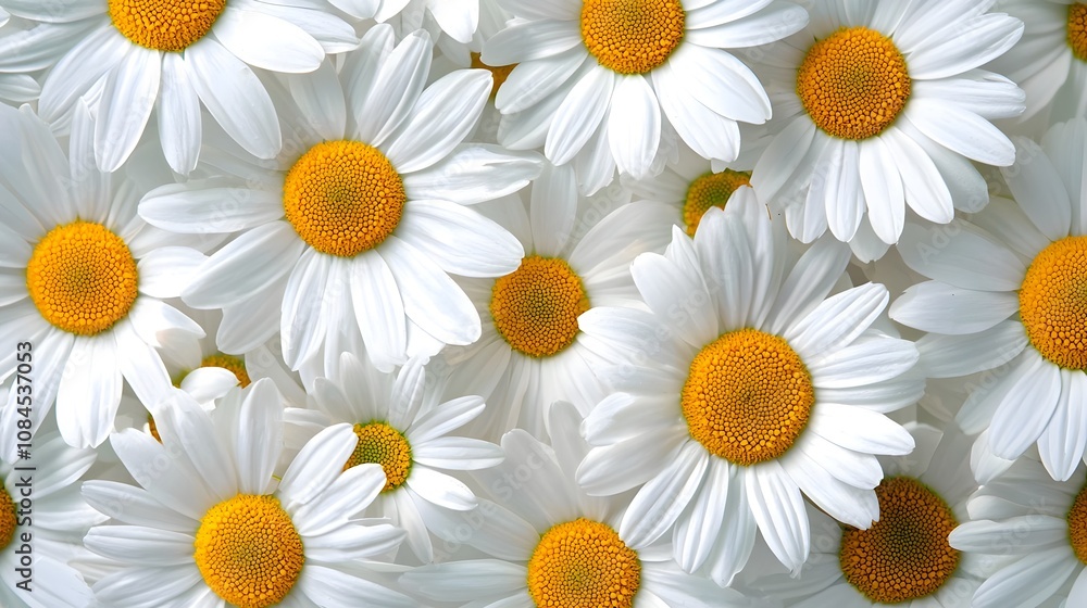 Fototapeta premium White Daisy Carpet Top-Down View