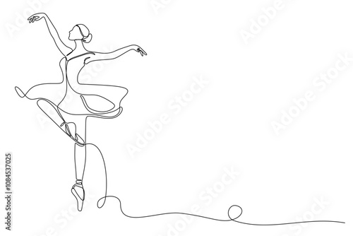 Grace in Lines: Ballet Dancer Line Art Illustrations"Ethereal Movements Elegant Ballet Line Drawings, Dancing Silhouettes Minimalist Ballet Line Art Designs.
