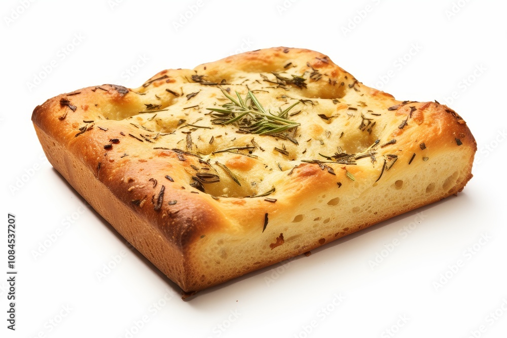 4K Fresh Focaccia Bread Isolated White 4K Fresh Focaccia Bread Isolated White