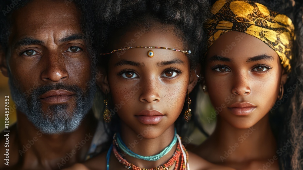 Beautiful diverse family