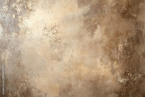 Textured brown, beige and gold abstract concrete grunge background with vintage style