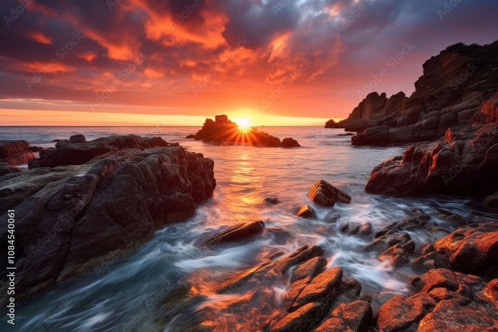 Tranquil Coastal Beaches at Sunrise Tranquil Coastal Beaches at Sunrise