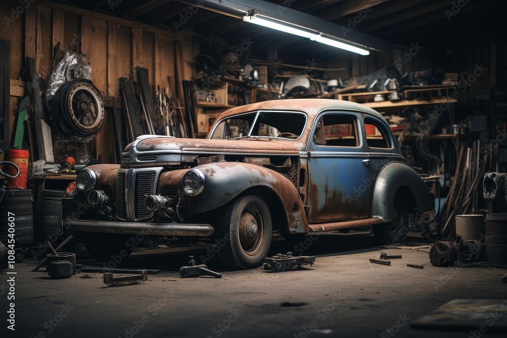 Obraz premium Timeless Vintage Car Restoration