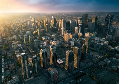 Aerial above Calgary, Canada photo