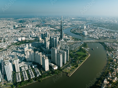 Wallpaper Mural Aerial above Saigon River, Vietnam Torontodigital.ca
