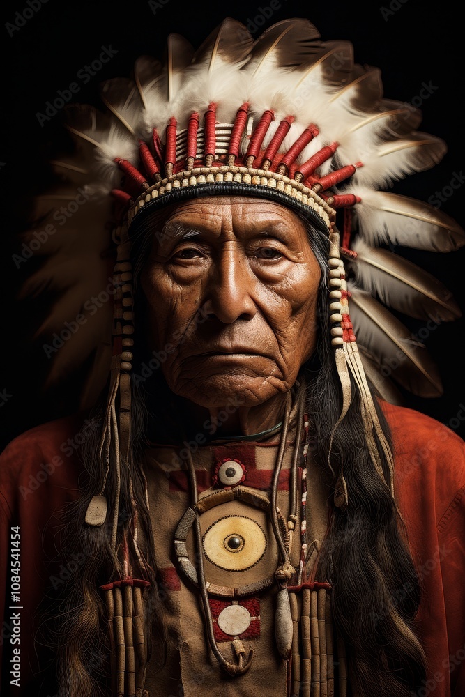 Obraz premium Indigenous Leaders in Tribal Assembly