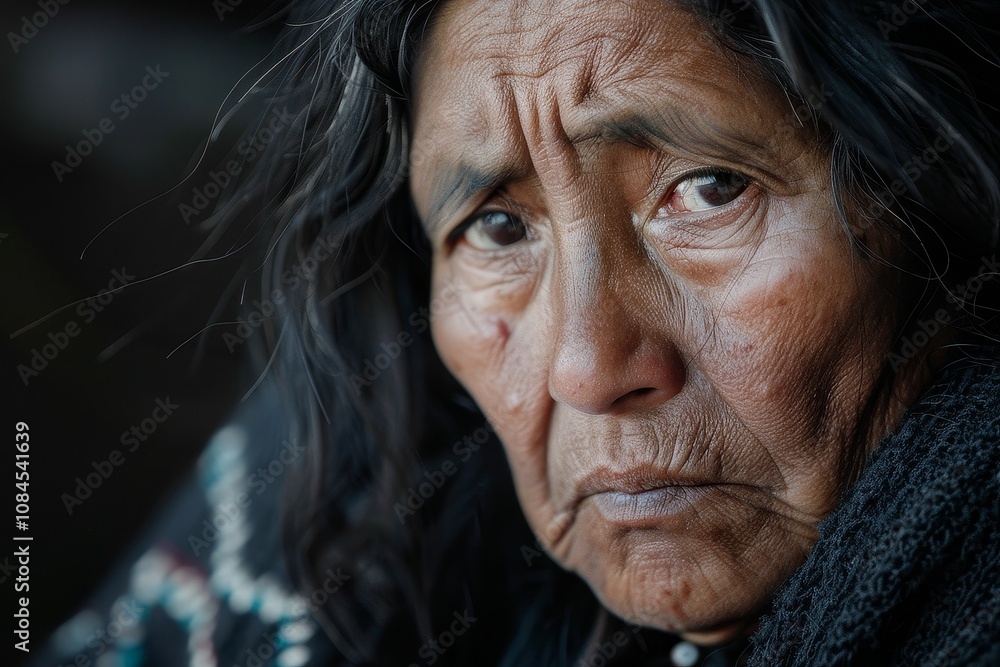 Native Woman in Frustration and Disappointment Native Woman in Frustration and Disappointment