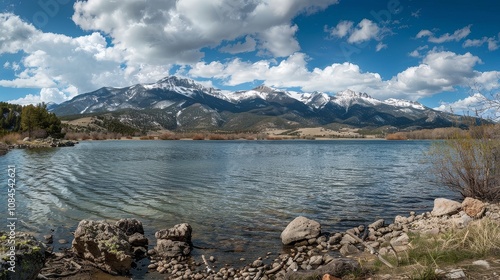 Wallpaper Mural Serene Panorama: Alpine Lake and Snow-Capped Peaks Torontodigital.ca