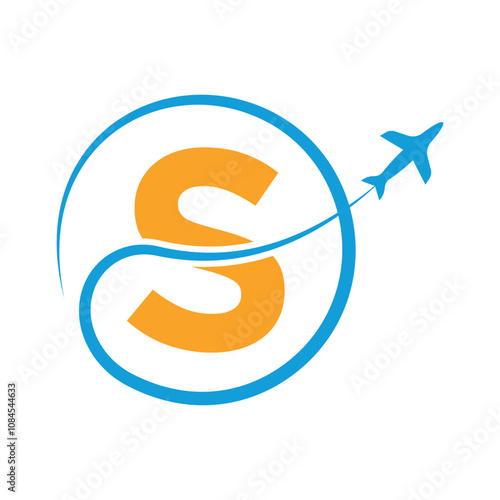 Travel Logo combine with letter S vector template