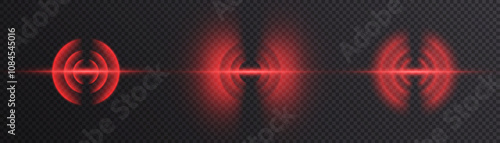 Abstract red glow. Bright explosion of light of flickering rays on transparent background. Luxury style for design and vector illustrations.