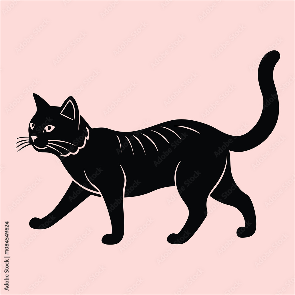 illustration of a cat silhouette illustration of a cat silhouette