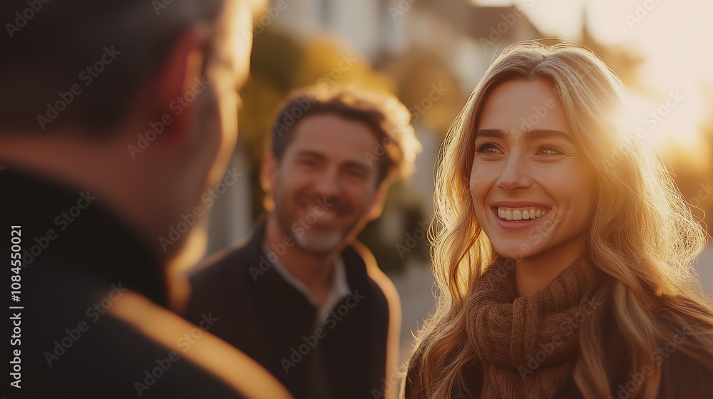 Happy Couple with Real Estate Agent Touring Their New Home Happy Couple with Real Estate Agent Touring Their New Home