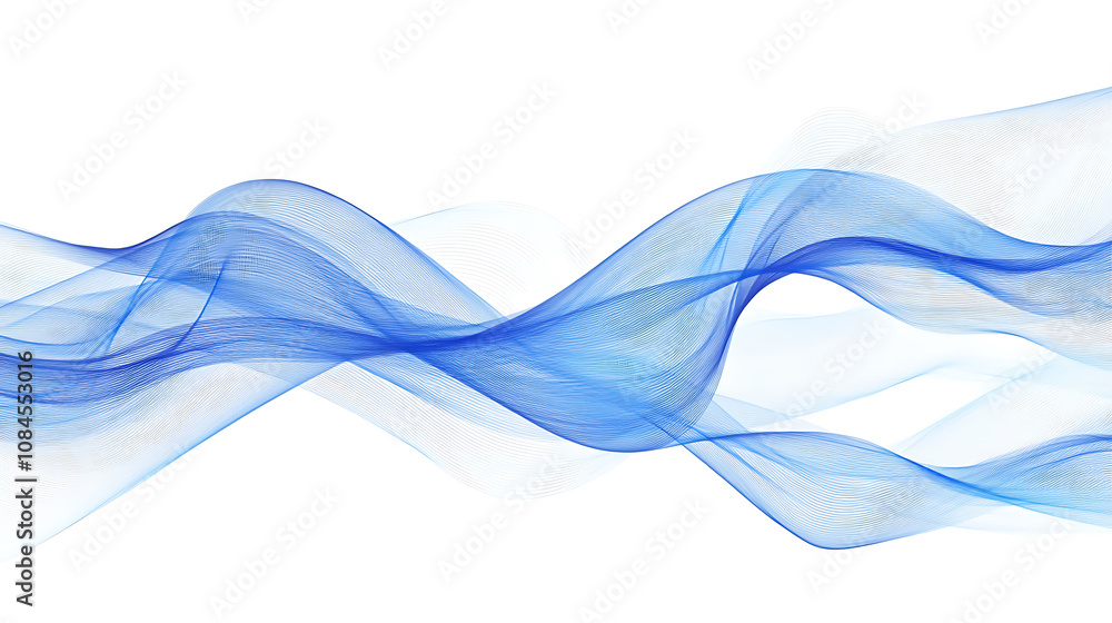 Obraz premium Blue glowing lines on black background, diagonal, gradient, abstract