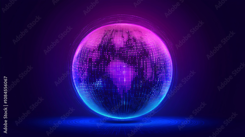 Abstract background with blue lines and glowing dots, futuristic technology concept with dark purple gradient, digital design elements Abstract background with blue lines and glowing dots, futuristic technology concept with dark purple gradient, digital design elements