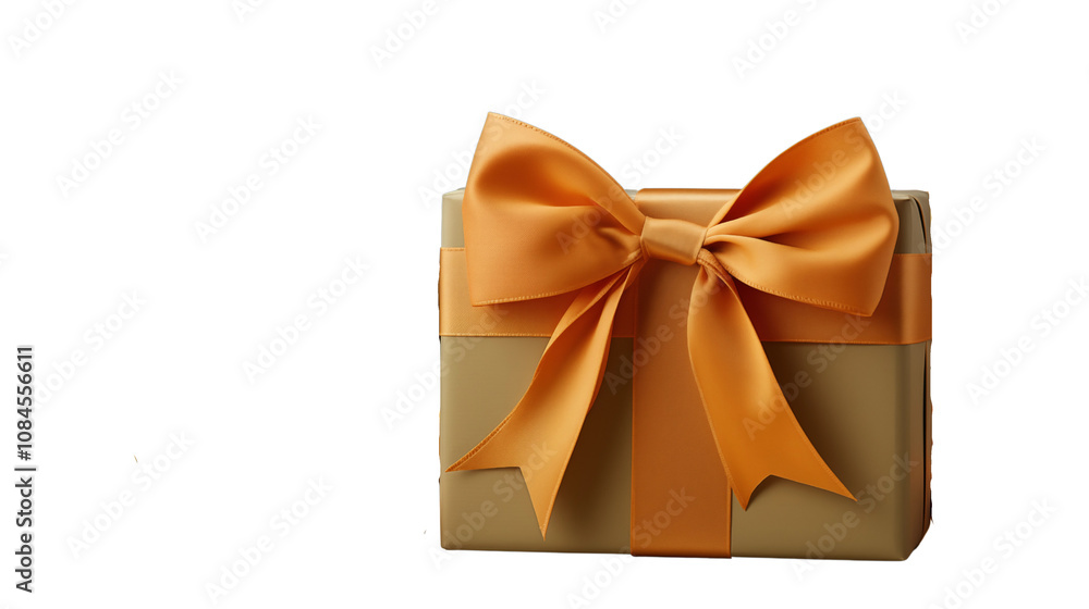 A golden prepaid gift card with a decorative ribbon, perfect for a stylish gift, isolated on transparent background.
