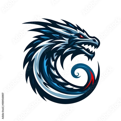 Wallpaper Mural a fierce dragon head, rendered in a dynamic and stylized manner. Torontodigital.ca