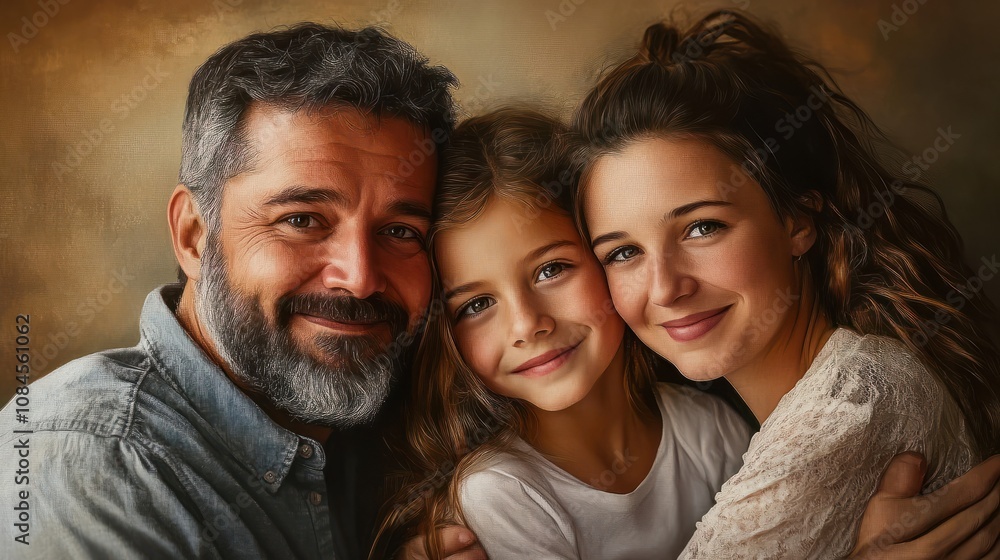 Portrait of a happy family father, mother Portrait of a happy family father, mother