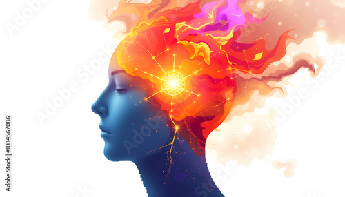 body, mind, spirit and soul isolated with white highlights, png