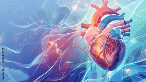 Professional Cardiology Brochure Design with Heart Arrhythmia Illustrations