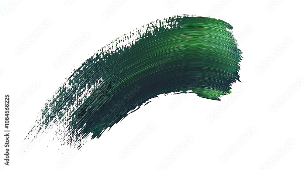 Green brush stroke isolated over white background Green brush stroke isolated over white background