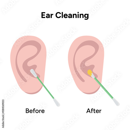 Ear cleaning before and after