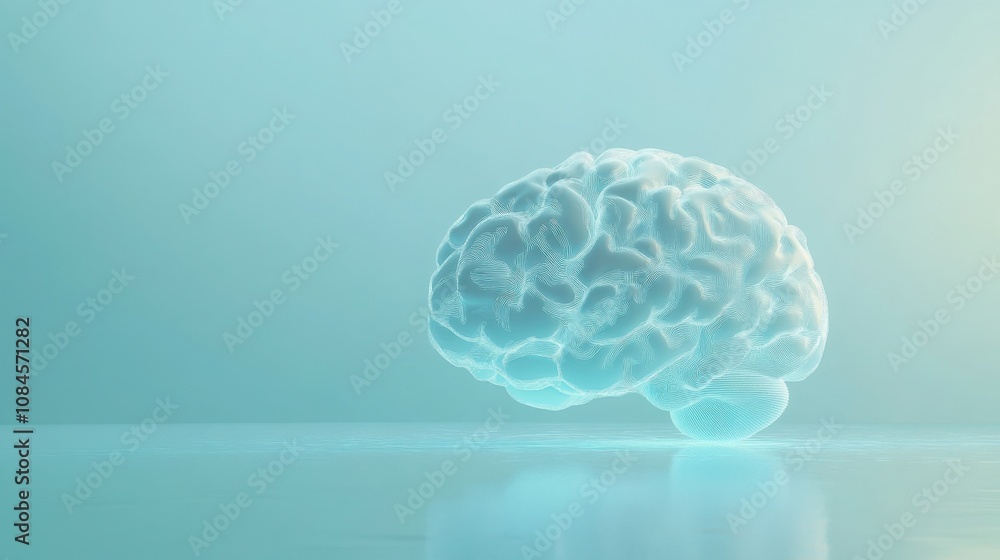Futuristic minimal design of glowing neural network brain for technology and innovation concepts Futuristic minimal design of glowing neural network brain for technology and innovation concepts