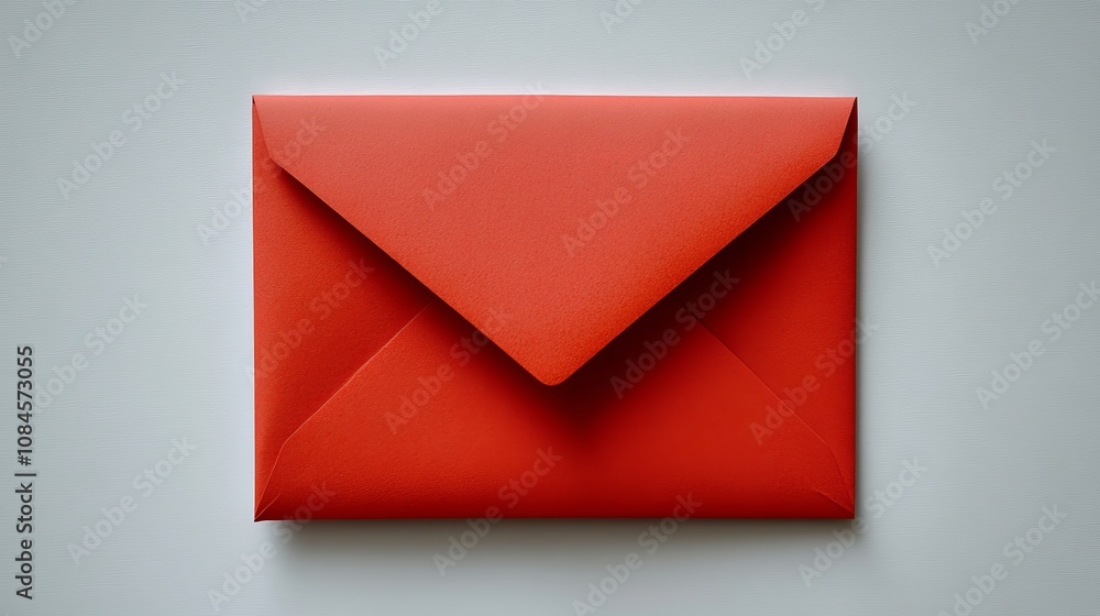 Simple red envelope on a minimalistic background Simple red envelope on a minimalistic background