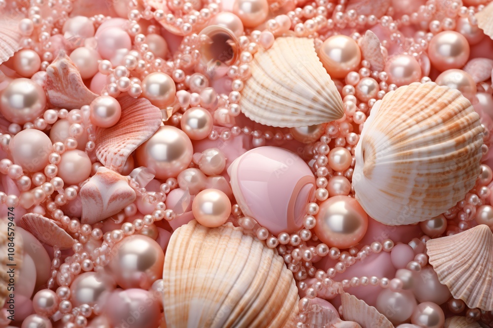 Pink Pearls and Seashells background, Pink Pearls and Seashells Wallpaper, Pink Pearls Background, Light Pink Seashells Wallpaper, AI Generative Pink Pearls and Seashells background, Pink Pearls and Seashells Wallpaper, Pink Pearls Background, Light Pink Seashells Wallpaper, AI Generative