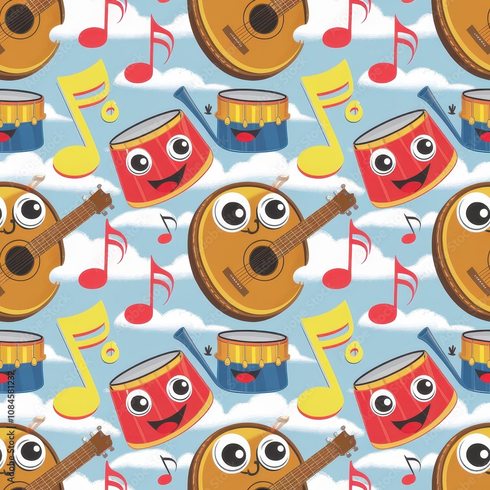 seamless pattern with icons cartoon seamless pattern with icons cartoon