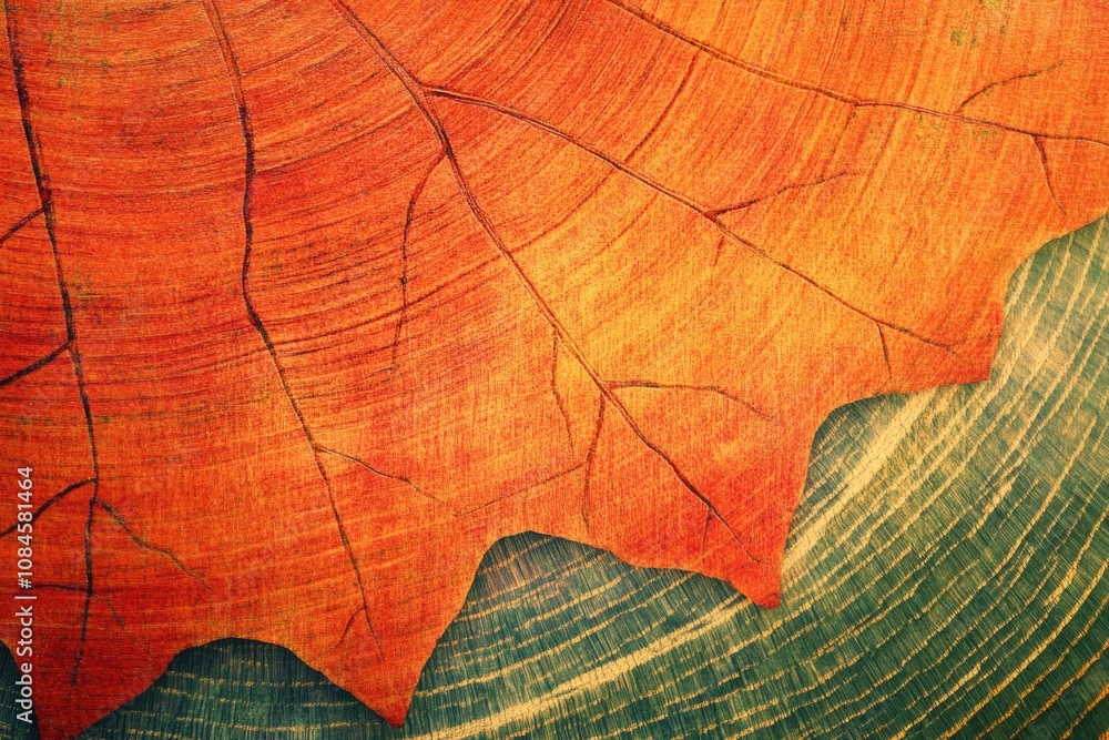 A detailed view of a leaf sitting on top of a tree stump, perfect for nature or botanical uses A detailed view of a leaf sitting on top of a tree stump, perfect for nature or botanical uses