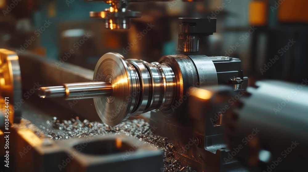 CNC turning drill milling factory processes steel turbine part process. Metal machine tools industry banner CNC turning drill milling factory processes steel turbine part process. Metal machine tools industry banner