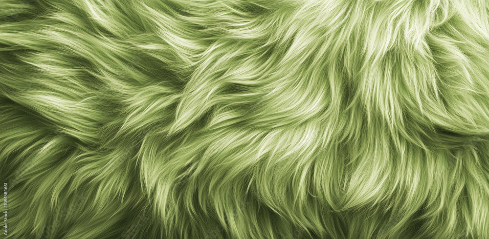 Fototapeta premium Soft, olive green faux fur