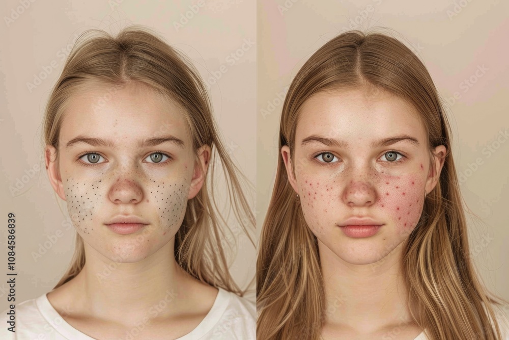 A close-up photo of a woman with freckles on her face A close-up photo of a woman with freckles on her face