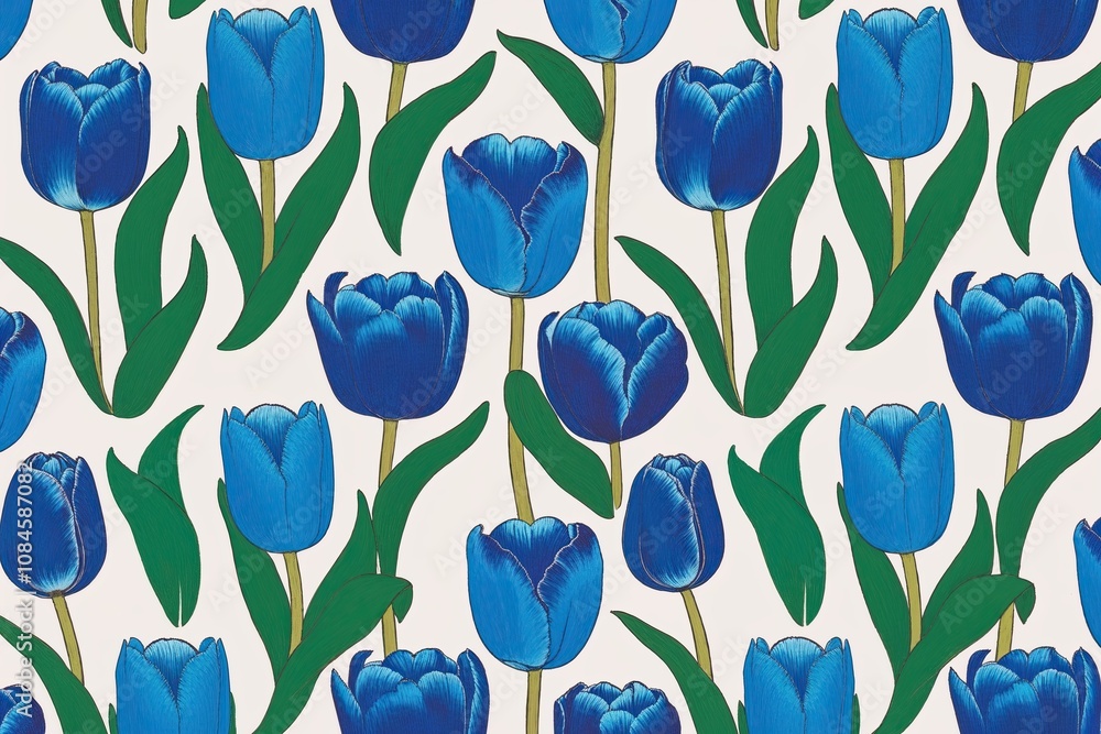 Bright Blue Tulip Artwork on Transparent Background Bright Blue Tulip Artwork on Transparent Background
