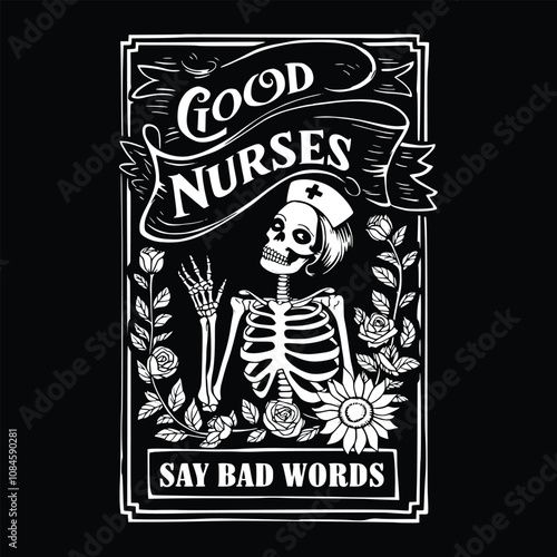 Good nurses say bad words eps, Nurse tarot card, Nurse life, Nurse life mode vector