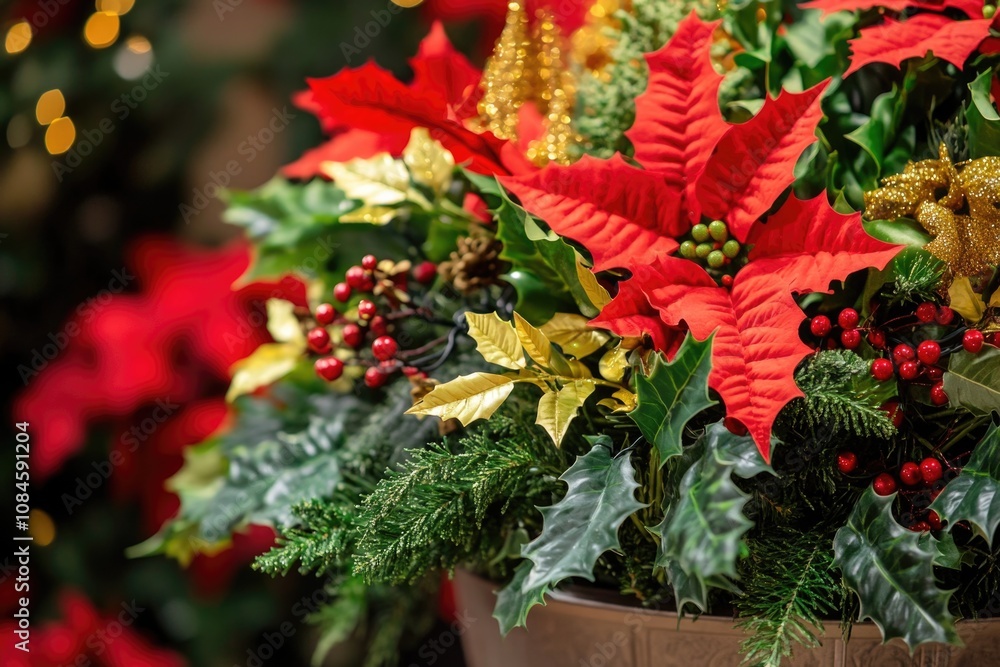 A close-up of a potted plant with vibrant red flowers A close-up of a potted plant with vibrant red flowers
