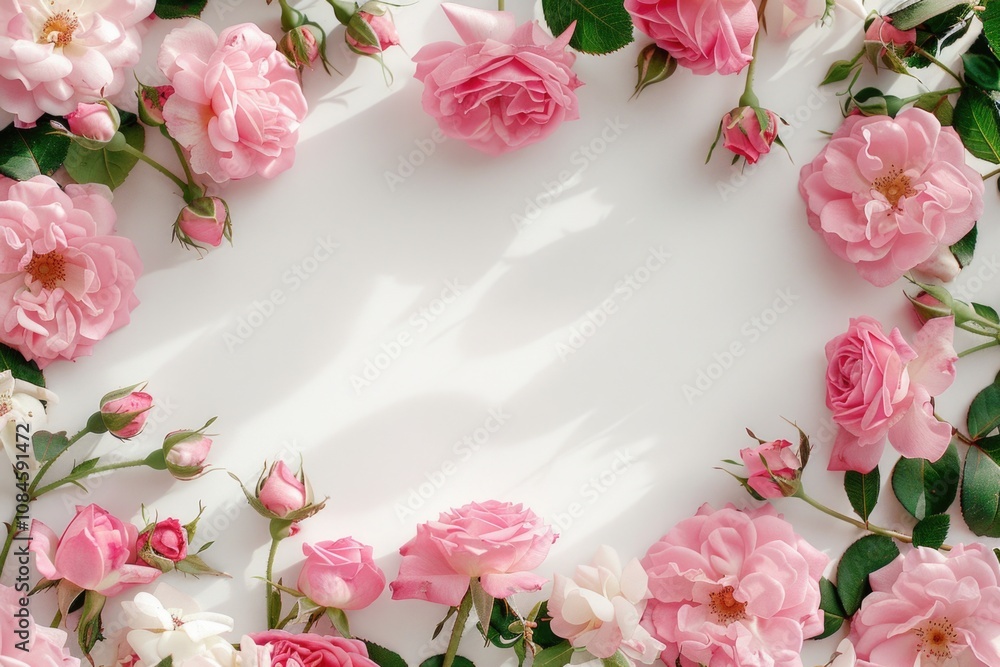 A bouquet of pink and white roses arranged in a heart shape for romantic occasions A bouquet of pink and white roses arranged in a heart shape for romantic occasions